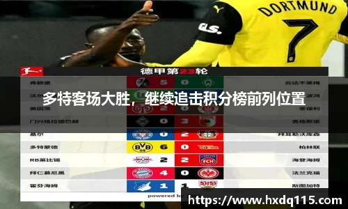 多特客场大胜，继续追击积分榜前列位置